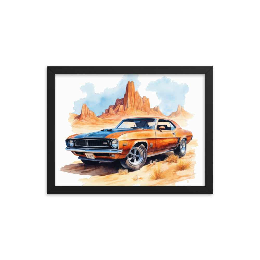 Watercolor American Muscle Framed print