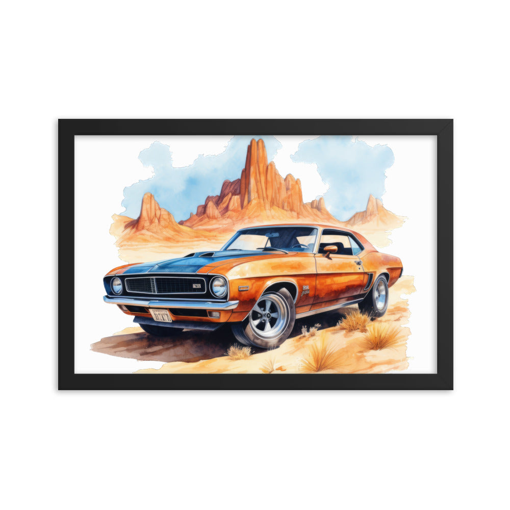 Watercolor American Muscle Framed print