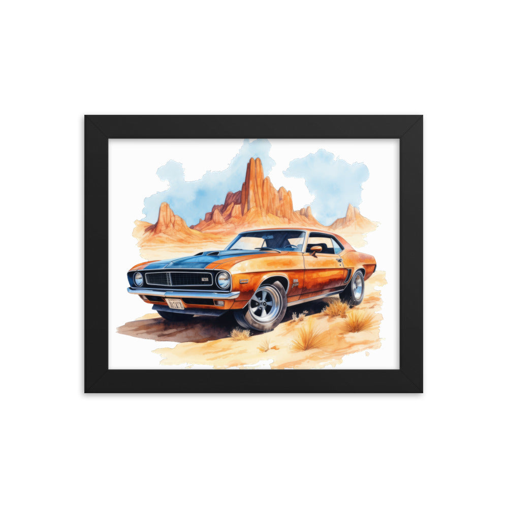 Watercolor American Muscle Framed print