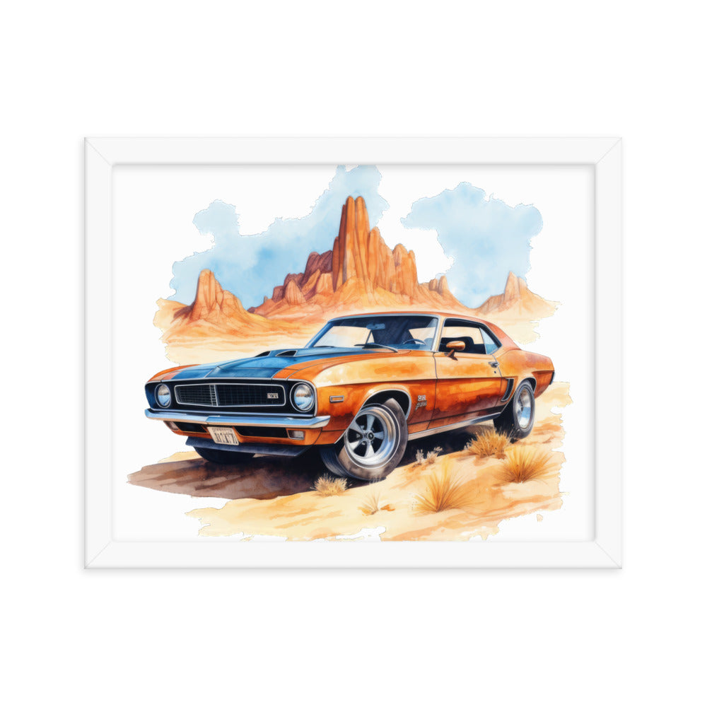 Watercolor American Muscle Framed print