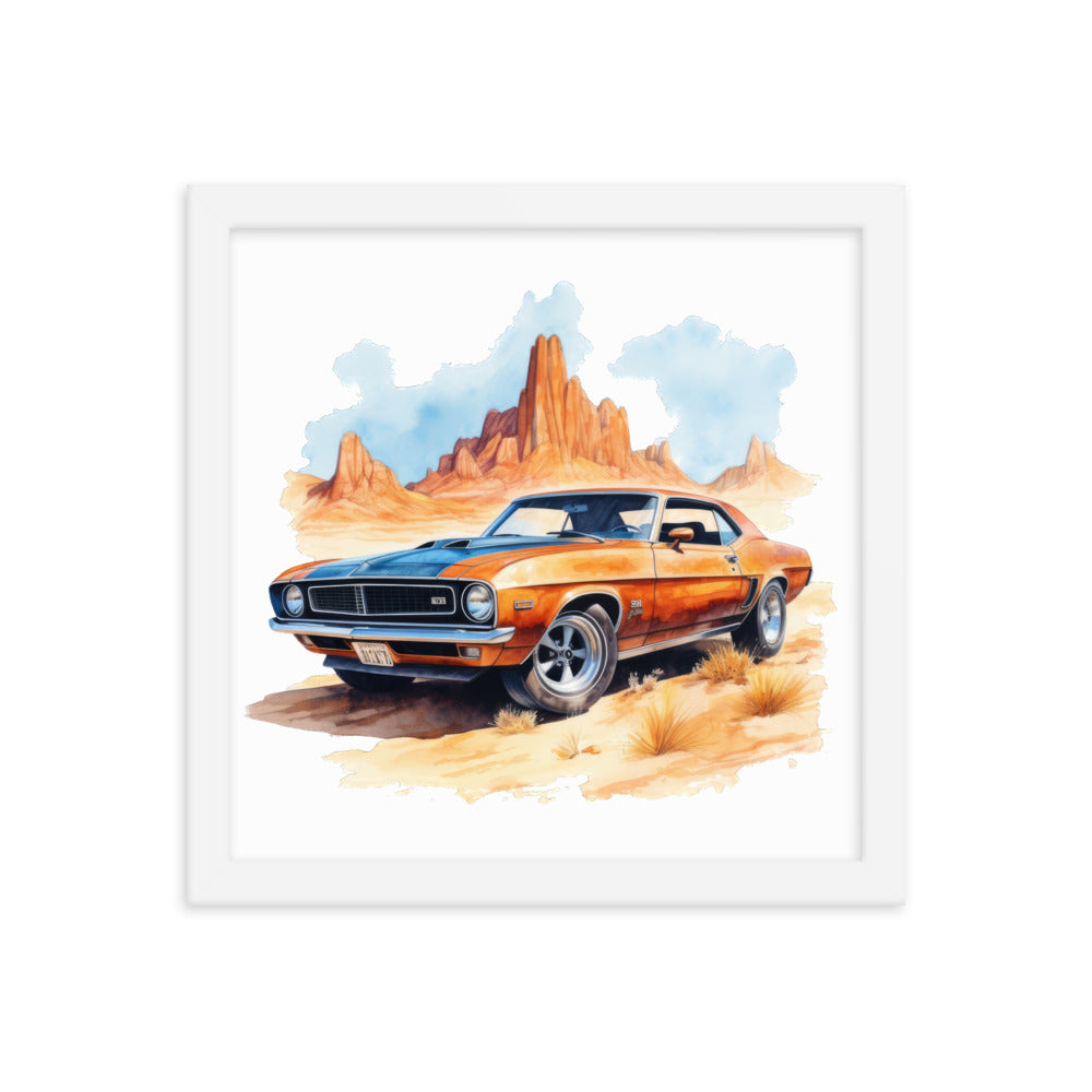 Watercolor American Muscle Framed print