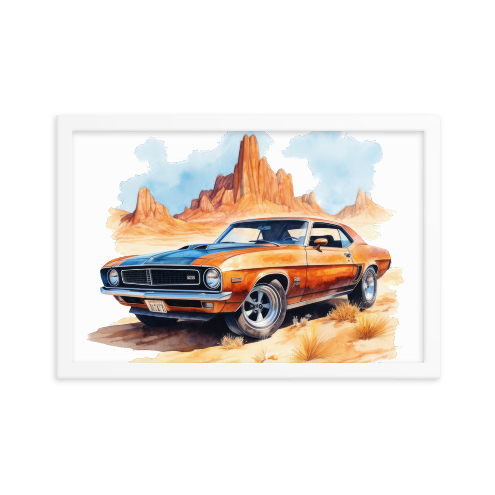 Watercolor American Muscle Framed print