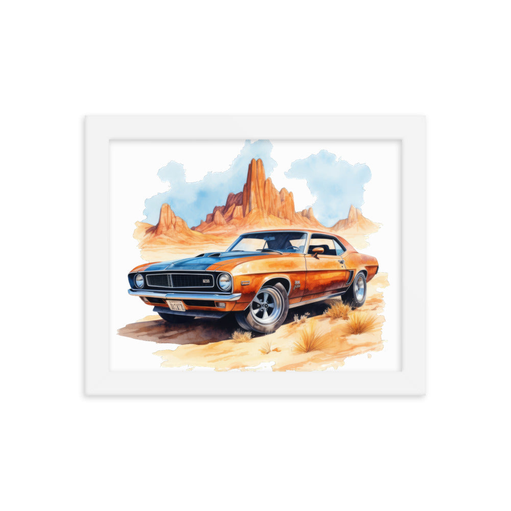 Watercolor American Muscle Framed print