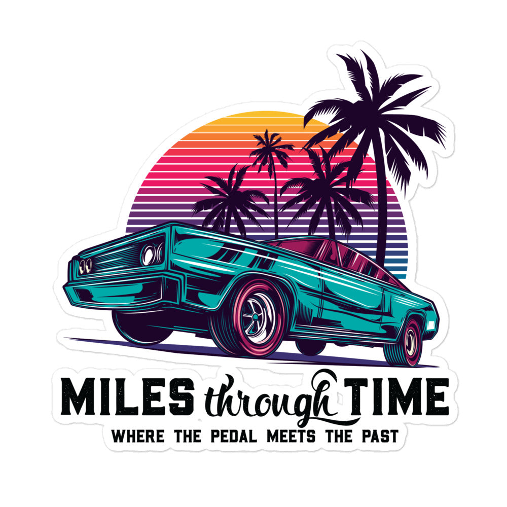Miles Through Time Retro Sunset stickers
