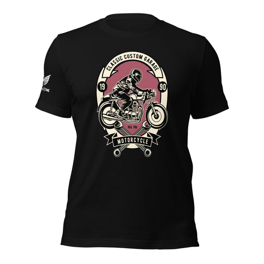 Custom Garage Motorcycle Unisex t-shirt
