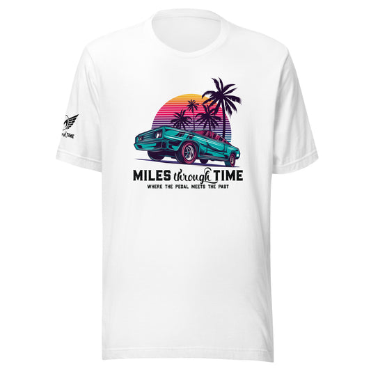 Miles Through Time Retro Sunset Unisex t-shirt